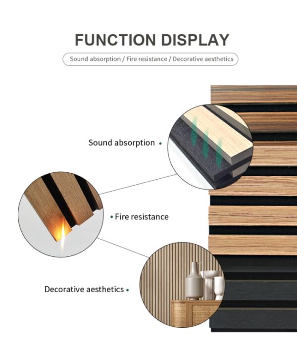 3D Design Oak Wood Slat Acoustic Panel